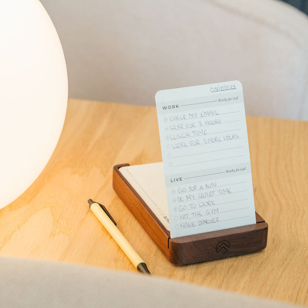 LIVEWORTHY Bundle — walnut cardholder with 3 decks