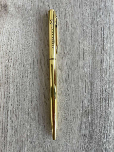 Daily Kairos embossed gold pen